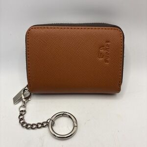 Fur Art Credit Card Wallet Zipper Business Card Holder RFID Blocking Tan Brown